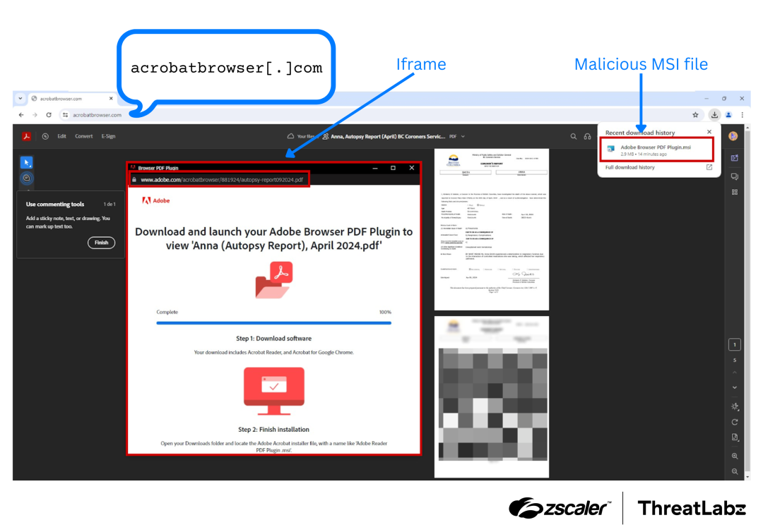 Figure 5: Example brand impersonation domain used to distribute the Atera RAT.